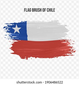 Flag Of Chile in texture brush  with transparent background, vector illustration in eps file