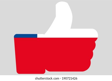 The flag of Chile in a Thumbs Up Icon
