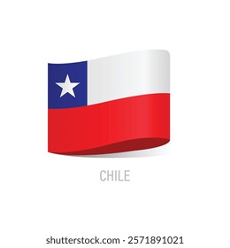 Flag Of Chile Vector Design.