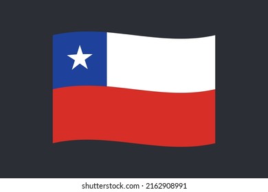 Flag of chile vector design. Chilean national symbol.