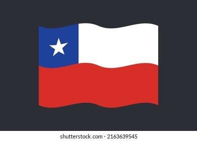 Flag of chile vector design. Chilean national symbol.