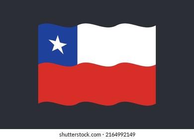 Flag of chile vector design. Chilean national symbol.