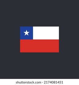 Bandera del diseño vectorial de Chile. Símbolo nacional chileno.