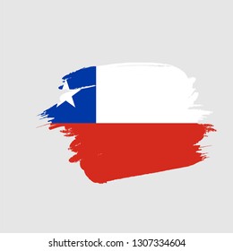 Flag of Chile Vector Illustration brush effect vector