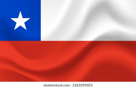 Flag of Chile. Chile flag. Vector Chile illustration. Official colors and proportion. Chile banner. Symbol, icon.
