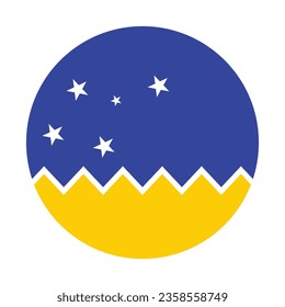 Flag of the Chilean Antarctic Territory. Button flag icon. Standard color. Circle icon flag. Computer illustration. Digital illustration. Vector illustration.