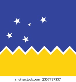 Flag of the Chilean Antarctic Territory. Flag icon. Standard color. A square flag. Computer illustration. Digital illustration. Vector illustration.