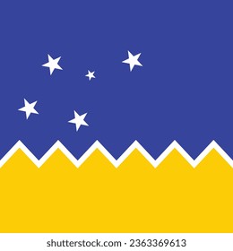 Flag of the Chilean Antarctic Territory. Flag icon. Standard color. A square flag. Computer illustration. Digital illustration. Vector illustration.
