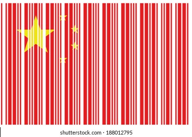 The Flag of China in a Barcode Format