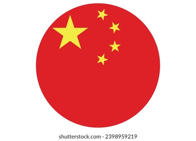 Flag of China. Chinese national symbol in official colors. Template icon. Abstract vector background. Round glass light ball, 3D big bubble, sphere.