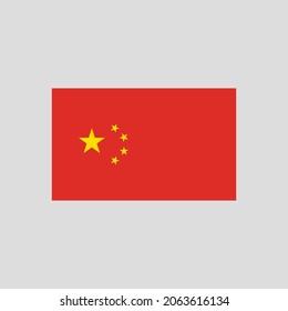 Flag of China color line element. Vector element for web page, mobile app, promo.  UI UX GUI design element. 