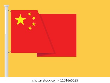 Flag of China with copyspace. Vector illustration