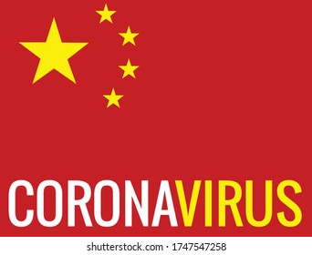 Flagge von China. Coronavirus.Vector EPS10 Illustration.