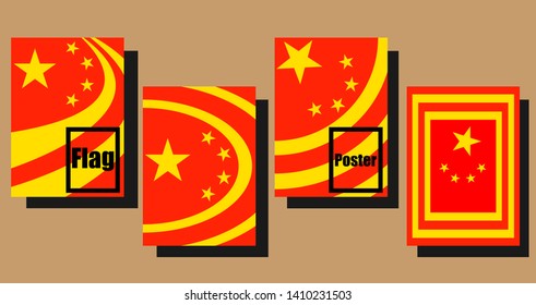 The flag of China . Cover design template for decoration, brochure, catalogue, poster, book, magazine presentation etc. vector illustration.
