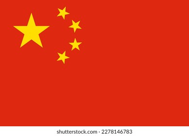 Bandera de China. Bandera Roja De Cinco Estrellas. Símbolo de la República Popular China. Ilustración del vector