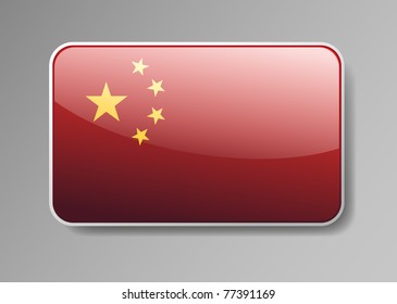 Flag of China in the form of an icon for a web of pages
