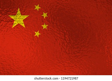 Flag of China with glass effect. Vector illustration