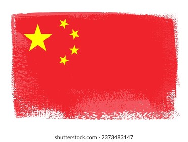 Flag of China in grunge style.