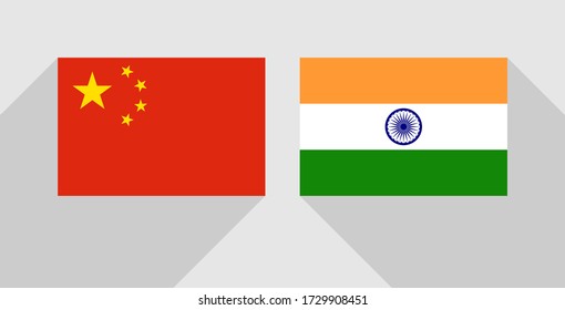 Flag China India Stock Vector (Royalty Free) 1729908451 | Shutterstock