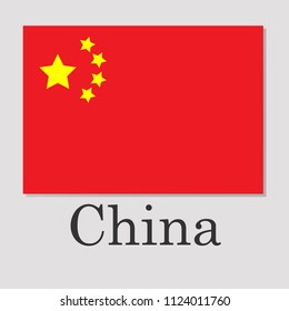 the flag of China isolated on gray background the inscription