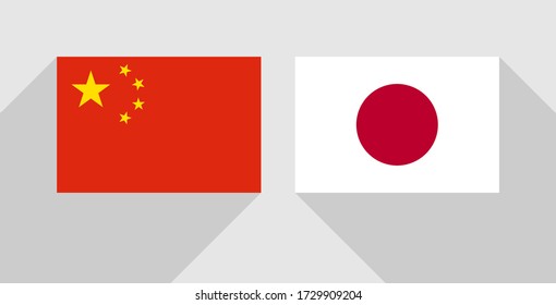 flag of china and japan