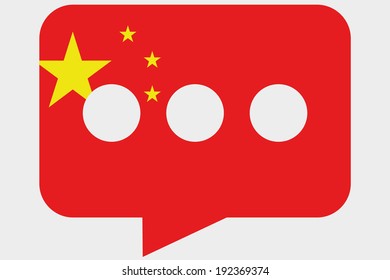 The flag of China in a messaging bubble