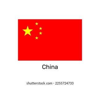 Flag of China. National symbol. China flag symbol. Vector illustration isolated on white background