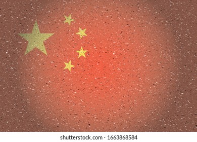 bandera de China en fondo retro