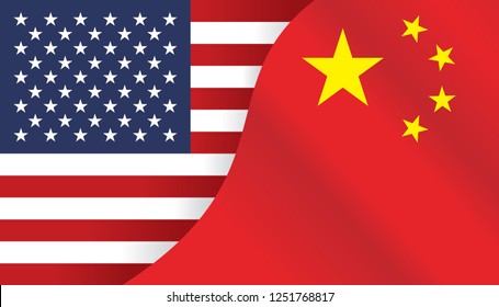 Flag of China and USA Vector