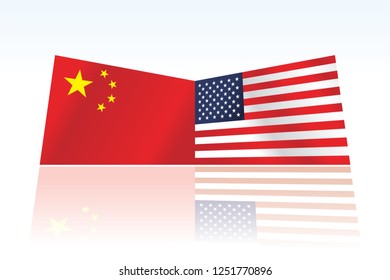 Flag of China and USA, Vector