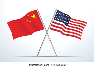 Flag of China and USA, Vector