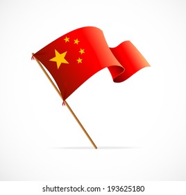 Flag of China, vector illustration on white background