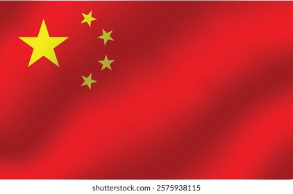 Flag of China. Waving flag of china. Vector illustration. 