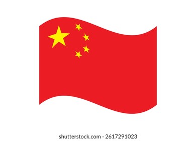 Flag of China. China wavy flag digital vector illustration. Fluttering flag.