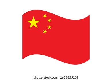 Flag of China. China wavy flag digital vector illustration. Fluttering flag.