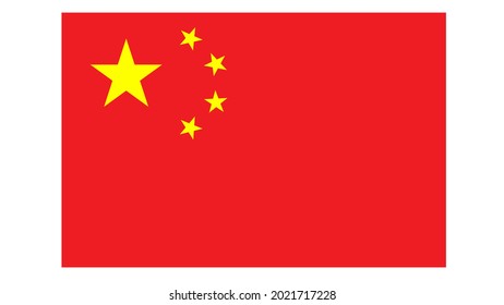Flag of China.Official proportion  dimension and colors. Vector Illustration
