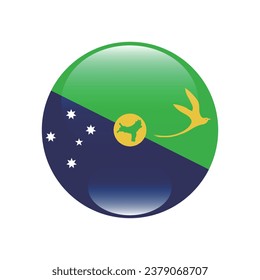 Bandera de la Isla de Navidad. Icono de indicador de botón. Color estándar. Indicador de icono de círculo. 3 quinquies ilustración. Ilustración del equipo. Ilustración digital. Ilustración vectorial.