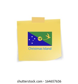 flag of Christmas Island icon on note pad paper,vector