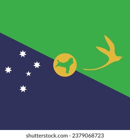 Flag of Christmas Island. Flag icon. Standard color. A square flag. Computer illustration. Digital illustration. Vector illustration.