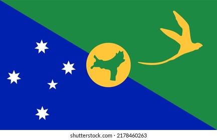 Flag of Christmas Island. illustration Vector of Christmas Island flag. EPS10