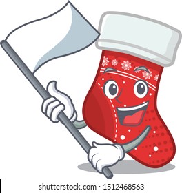 With flag christmas stocking character in a bag
