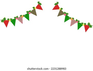 Flag and Christmas tree on white background for Christmas and thanksgiving festival 