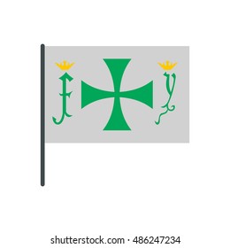 Flag of Christopher Columbus icon in flat style on a white background vector illustration