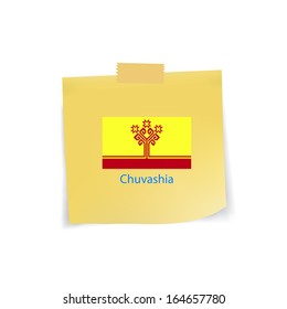 flag of Chuvashia icon on note pad paper,vector