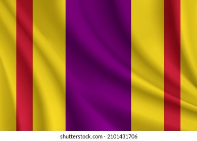 Flag of Ciales, Puerto Rico. Realistic waving flag of Ciales vector background.