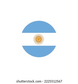 diseño de estilo plano de icono Argentina círculo de bandera.  ilustración vectorial del círculo de la bandera argentina. aislado de fondo blanco.