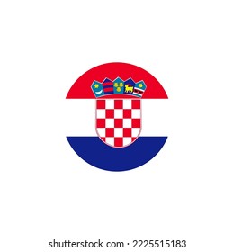 flag circle Croatia icon flat style design.  flag circle Croatia vector illustration. isolated on white background.