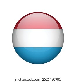 Flag Circle Icon of Luxembourg Isolated on White Background. Vector Illustration