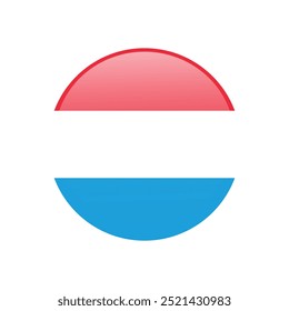 Ícone Círculo da Bandeira de Luxemburgo Isolado no Plano de Fundo Branco. Ilustração de vetor