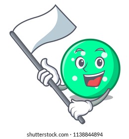 With flag circle mascot cartoon style